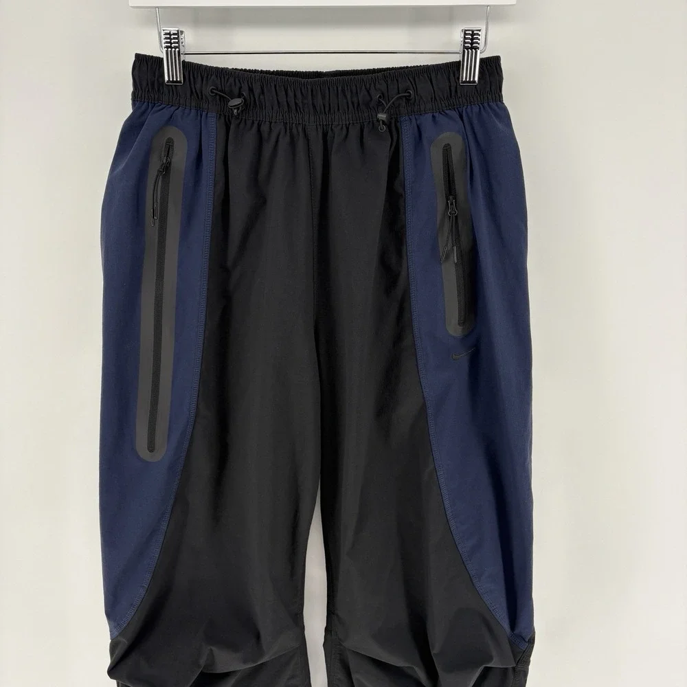 Nike Tech Dri-FIT Woven Colorblock Oversized Pants Mens S Black & Blue